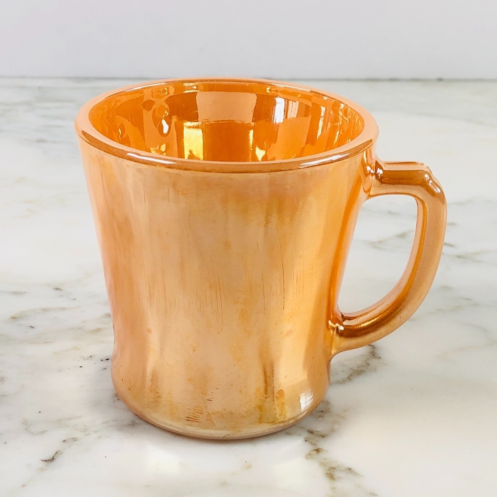 Vintage Fire King Mug in Peach Lustre
